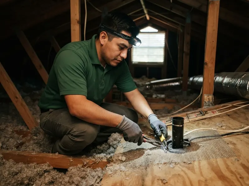 Roof Rat Attic Exclusion and Mechanical Trapping in Houston, TX